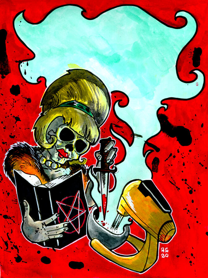 "Good Lookin Cookin," Blank greeting card, 2020.