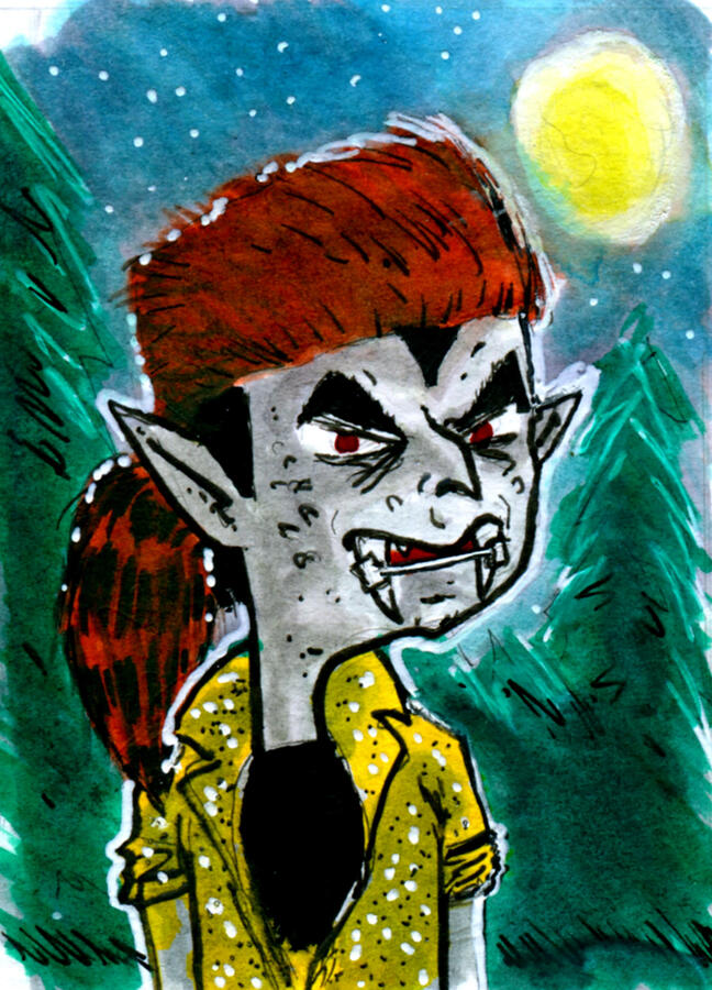 From my series "Tiny Monsters," featuring characters I later adapted for MONSTER PARK.