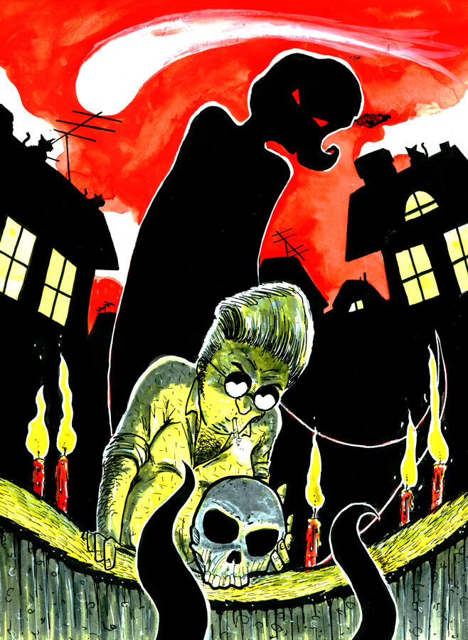 "Something Fun in the Backyard," unused comic cover, 2018.