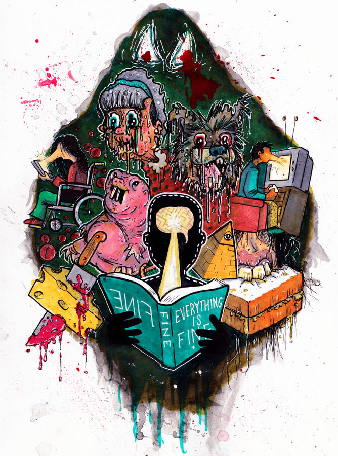 Cover art for ESCAPIST FICTION by Grace Daily, Agita Press 2027.