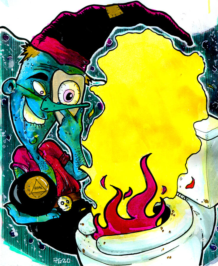 "Witchy Poo Poo," Blank greeting card, 2020.