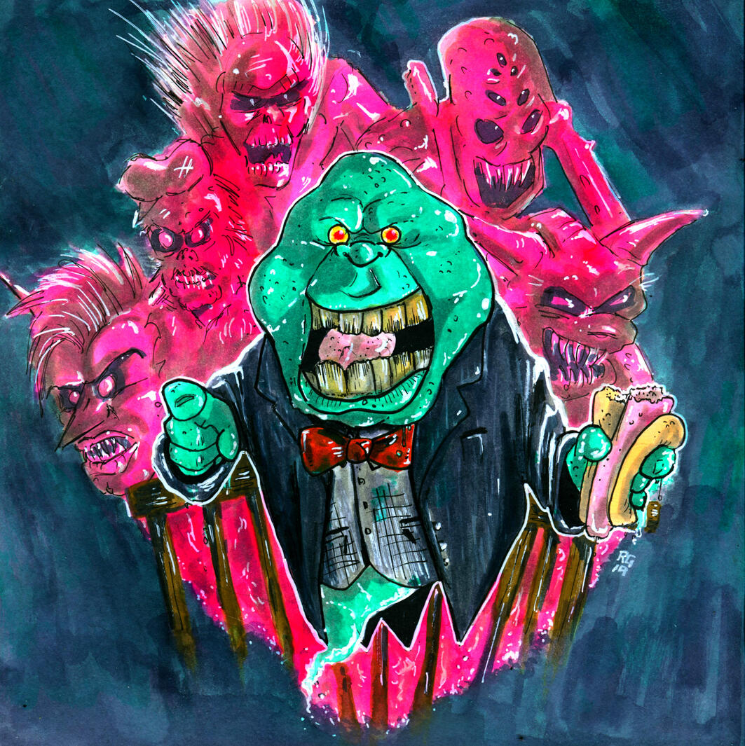 Cover for a 7-inch by a local Ghostbusters-themed punk band.