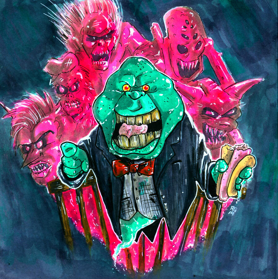 Cover for a 7-inch by a local Ghostbusters-themed punk band.